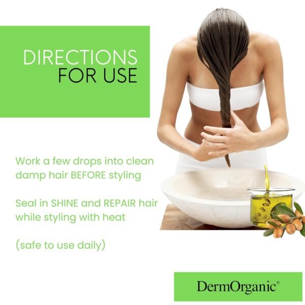 71N5nEmVLWL._SL1500_.jpg DermOrganic Leave In Hair Treatment with Organic Argan Oil - Seals, Protects, Restores Shine to Dry & Damaged Hair – 4 oz (1 Count)