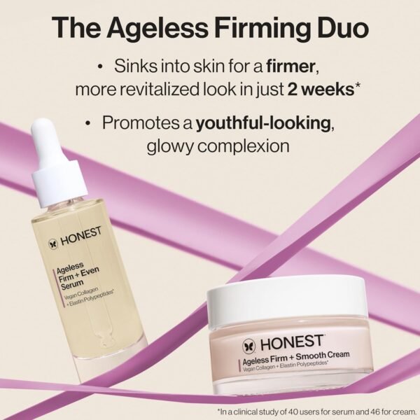 71NATudiaeL._SL1500_.jpg Honest Beauty Ageless Firm and Smooth Cream | Powered by Vegan Collagen and Elastin Polypeptides | Firmer, Smoother Looking Skin | Fragrance Free, EWG Verified, Vegan, Cruelty-Free | 1.7 fl oz