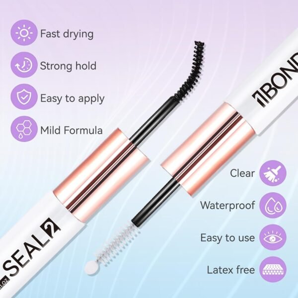 71NBqTSMW3L._SL1500_.jpg 3 PCS Lash Kit Bond and Seal with Tweezers Remover Kit, DIY Eyelash Glue and Lash Applicator Tool Cluster Glue Remover Fast Removal with No Residue