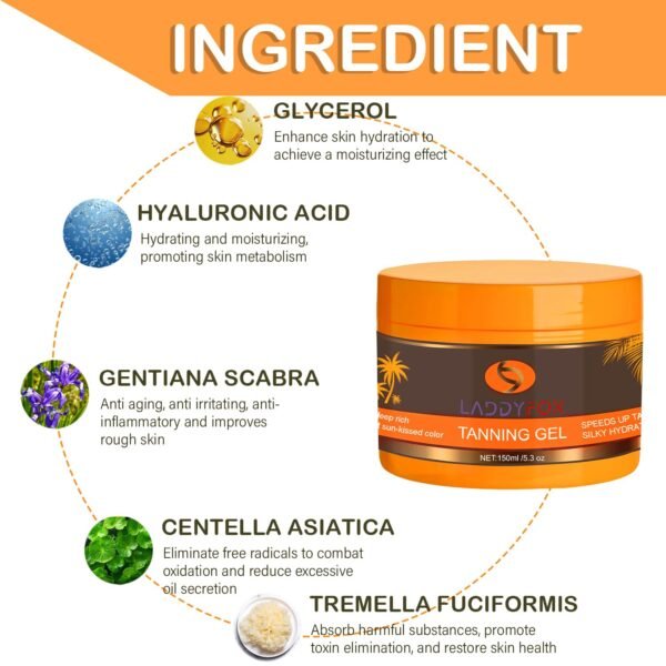 Luxury Intensive Tanning Gel, Natural Tanning Accelerator Cream Gel, for Sunbeds & Outdoor Sun