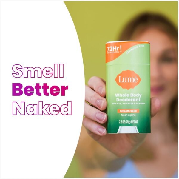 Lume Whole Body Deodorant - Invisible Cream Stick - 72 Hour Odor Control - Aluminum Free, Baking Soda Free, Skin Safe - 2.2 Ounce (Pack of 2) (Fresh Alpine)