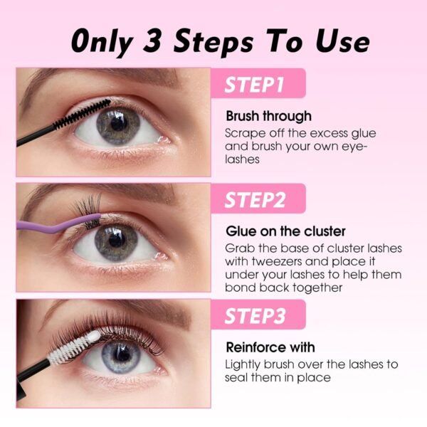 71OE1ZrA-IL._SL1500_.jpg Lash Bond and Seal Waterproof Cluster Lash Glue for Eyelash Extensions Strong Hold 72 Hours High Adhesive Gentle Non-Irritating 2-in-1 Bond and Seal Use at Home by Wendy Lashes(Black,5ml+5ml)