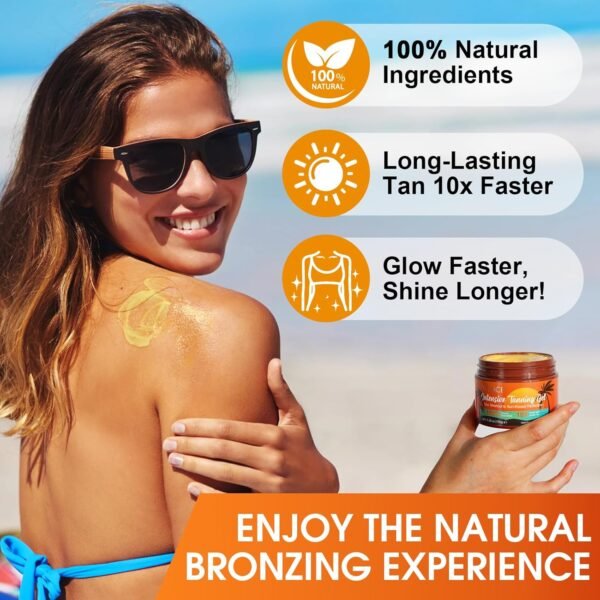 Brown Tanning Cream 5.25 Fl Oz,Lntensive Tanning Gel,Lnstant Tan Enhancer With Added Shimmer - Tan Accelerator Cream, Soft Intensive Luxe for Sunbeds &Outdoor Sun