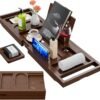 Yirilan Luxury Bathtub Tray Caddy, Expandable Bath Tray, Unique House Warming Gifts, New Home, Anniversary and Wedding Gifts for Couple, Bridal Shower Gift for Women