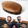 71OMfKEW71L._SL1500_.jpg Beard Brush, Natural Boar Bristles Beard Brush for Men and Wooden Sandalwood Pocket Beard Comb Set, Facial Hair Grooming Kit with Mustache Scissors as a Styling Tool, Growth, Detangles, Shine