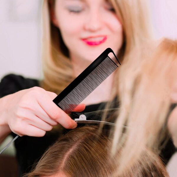 5 Pcs Detangling Brush Set Cushion Nylon Bristle Shampoo Brush Dual Edge Teasing Comb (Black-1)