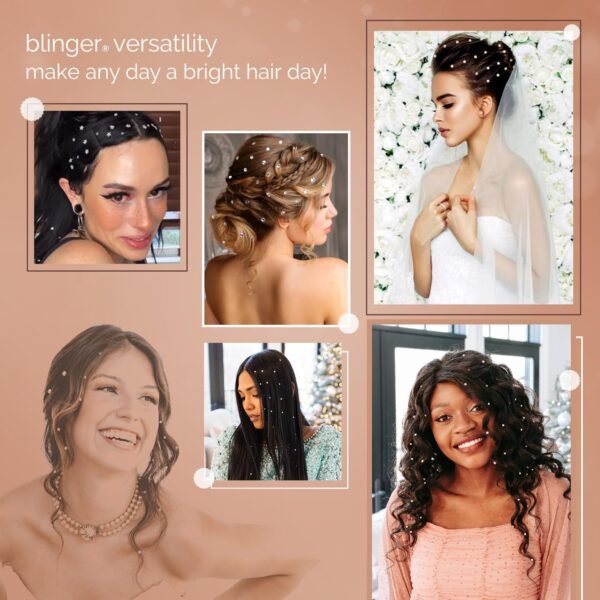 71OTF6oMnwL._SL1500_.jpg blinger® Starter Kit | Women's Hair Styling Tool + 75 Precision-Cut Glass Crystals | Bling in Seconds! Bedazzling Multi-Faceted Gems | Hair-Safe – Bling In Brush Out