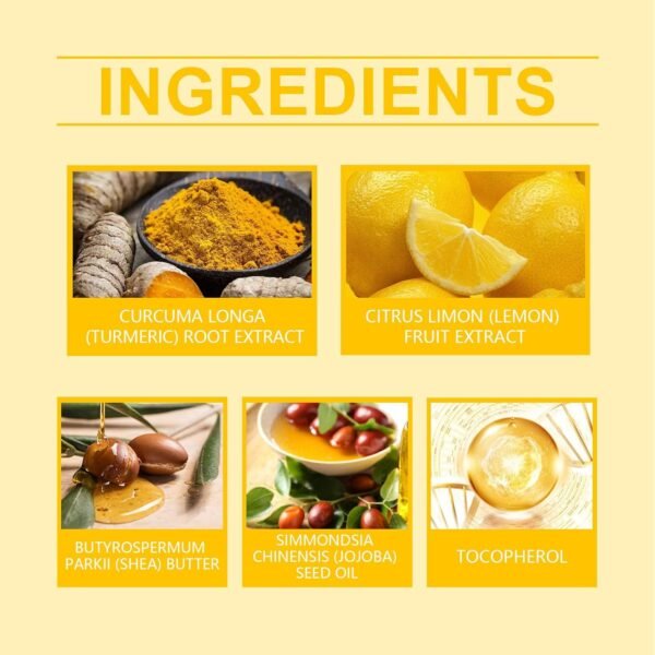 Lemon and Turmeric Lip Balm,Vitamin C Lip Moisturizing Balm for Dark Lips—Prevents Dry,Reduces Lip Lines,Organic Turmeric Lip Balm—Lip Exfoliator Scrub for Lip Softening & Hydration (2Pcs)