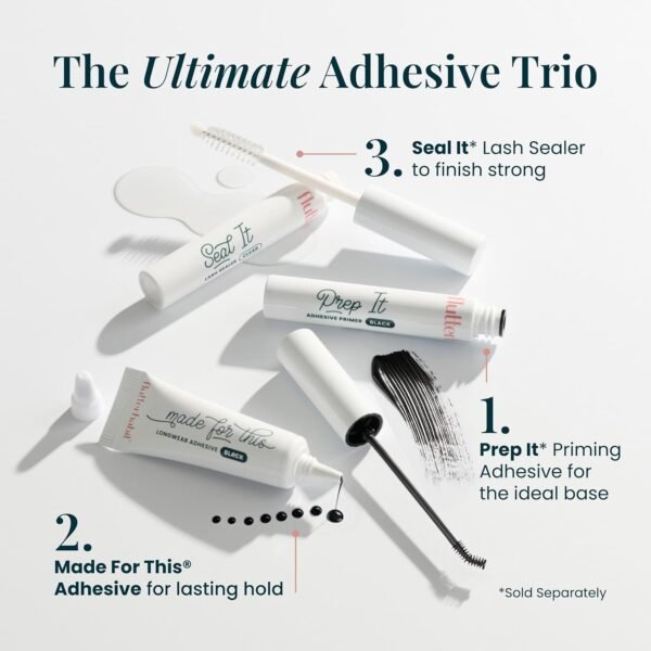 71OaU1jCtIL._SL1500_.jpg FlutterHabit Made for This Adhesive for Eyelash Extensions - Your Ultimate All-Day Hold Lash Cluster Glue for Effortless, Stunning, and Long-Lasting Eyelashes - All-in-one Lash Glue
