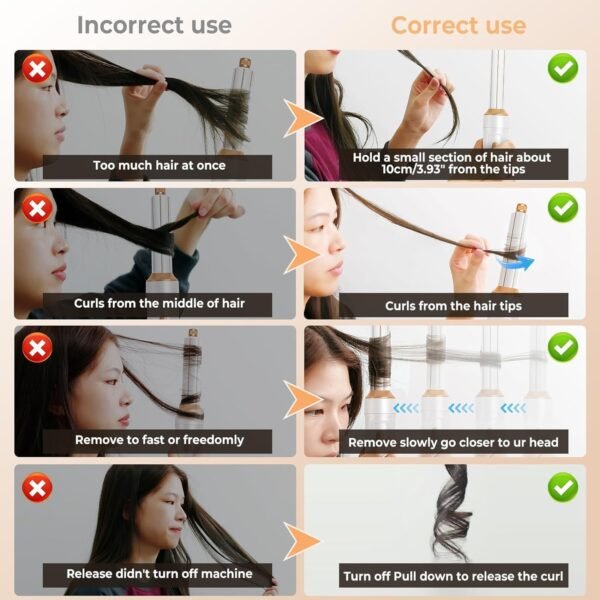 Hair Dryer Brush 5 in 1,Negative Ion Blow Dryer Brush Set Upgrade Hot Air Brush Air Styler Curling Wrap Air Curler, Professional Curling Iron Hair Styling Tools Gift for Straight/Curl/Drying/Smoothing