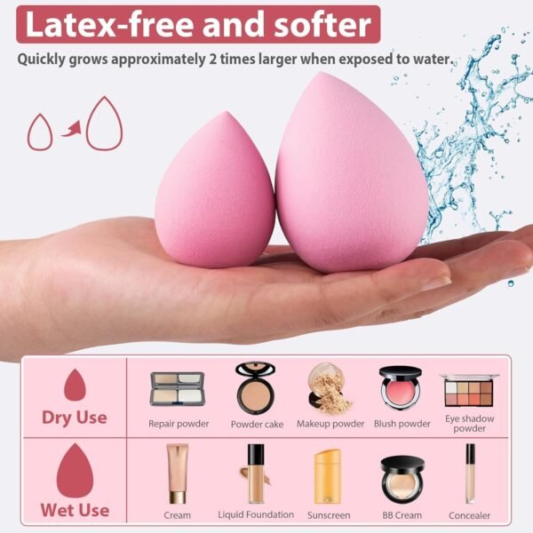 Makeup Brush Set, 42Pcs Makeup Tool Set Premium Synthetic Foundation Powder Concealers Eye Shadows Blush Makeup Brushes Kit with Makeup Sponge, Powder Puffs for Beginner & Professional