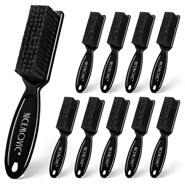 71Omg4VFruL._SL1500_.jpg NICEMOVIC Barber Clipper Brushes, 10 Pcs Plastic Handle Nylon Bristles Cleaning Brush, Multifunctional Cleaning Supplies for Hair Styling Tools, Kitchen Sink, Shoes (Black)