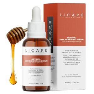 LICAPE® Anti-Ageing Face Serum with Retinol, 30 ml, Skin Firming & Radiant Complexion, Moisturising & Brightening, Reduces Wrinkles, Pigment Spots & Large Pores, Face Care