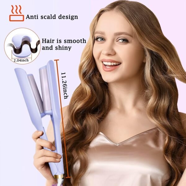 71OsMZC2VIL._AC_SL1500_.jpg Hair Crimper,2 Barrel Curling Iron Anti-Scald,1.25Inch/32mm Rapid Heating Wave Iron,Crimper Hair Tool,5 Temp Adjustable Curling Wand
