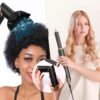 6 in 1 Hair Dryer Brush, Foldable Blow Dryer Brush with Wrap Curler, Detachable Air Hair Styler Curling, Drying,Volumizing, Straightening, Negative Ionic Hair Dryer with Diffuser, Hair Styling Tools