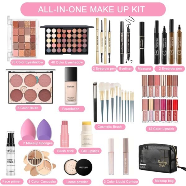 Makeup Kit for Women Full Kit, Makeup Set, Makeup Sets for Women Girls Teens, maquillaje para mujer, Make Up Set Includes Foundation 40 Color Eyeshadow Lipgloss etc Cosmetic Makeup Kit for Girls
