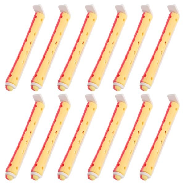 12Pcs Perm Kit - Hair Rollers for Wavy Styling, Perm Rods, Colored Styling Tools - Red