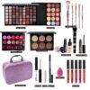 All in One Makeup Kit,Makeup Kit for Women, Teens and Girls, All-in-One Set with Eyeshadow Palettes, Lipsticks, Brushes, Storage Bag,Makeup gift set girls makeup sets ages 8-12 (Purple)