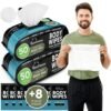 Body Wipes for Men (2pk) - 100 XL No Rinse Shower Sheets + 8 Travel Bath Wipes - 9"x12" After Gym Adult Washcloths - Mens Deodorant & Face Towels For Camping Essentials, Survival Gear and Supplies