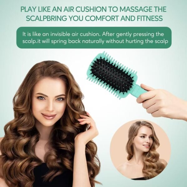 71PNDFvaFVL._SL1280_.jpg Curly Hair Brush Defining, Volume Curl Defining Brush for Effortlessly Detangling Shaping and Styling Women's Curls, Reduce Pulling (Green 1PC)