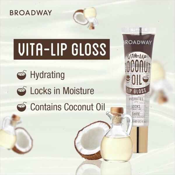 71PVHjP44uL._SL1500_.jpg Ruby Kisses Broadway Vita-Lip Clear Lip Gloss (Coconut Oil 12 Pack), Ultra-Hydrating & Soothing Formula with Vitamin Oils, High-Shine Non-Sticky Finish, Healing Glossy Lip Balm Locks in Moisture