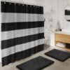 Clara Clark Bathroom Set - Black Bathroom Accessories Set, Bathroom Sets with Shower Curtain and Rugs, 23PC Shower Curtain Set with Liner, Soap Dispenser, Toilet Brush, & Trash Can
