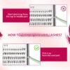 Bodermincer Lash Extension 240pcs C Curl 10D/20D Cluster 8/9/10/11/12mm,10/11/12/13/14mm,12/13/14/15/16mm Mixed Individual Cluster Lashes (10D+20D 8/9/10/11/12mm and Under Eyelashes)