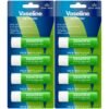 Vaseline Lip Therapy Aloe Fresh 8-Pack – Moisturizing Lip Balm for Very Dry Lips, 0.16 Oz Ea