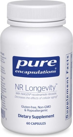71PkQLue6wL._AC_SL1500_.jpg Pure Encapsulations NR Longevity - Supports Healthy Aging. Replenishment of NAD+ & Mitochondrial Function* - with NIAGEN - Gluten Free, Non-GMO, Hypoallergenic - 60 Capsules