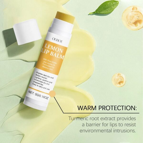 Lemon and Turmeric Lip Balm,Vitamin C Lip Moisturizing Balm for Dark Lips—Prevents Dry,Reduces Lip Lines,Organic Turmeric Lip Balm—Lip Exfoliator Scrub for Lip Softening & Hydration (2Pcs)