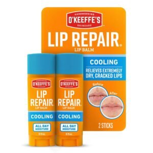 71PrseK4OL._SL1500_.jpg O'Keeffe's Lip Repair Lip Balm With Cooling Relief for Dry, Cracked Lips - Stick (Twin Pack) - Moisturizer for Extremely Cracked, Dry Lips