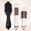 Travel Blow Dryer Brush in one, Dual Voltage Mini Hot Air Brush, Hair Trends Nano Titanium 2 Inch One Step Hair Dryer and Styler Volumizer Oval Shape