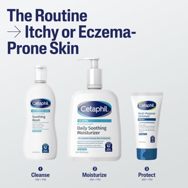 71PvWmBYorL._SL1500_.jpg CETAPHIL RESTORADERM Soothing Moisturizer, For Eczema Prone Skin, 10 fl oz, For Dry, Itchy, Irritated Skin, 24Hr Hydration, No Added Fragrance, Doctor Recommended Sensitive Skincare Brand