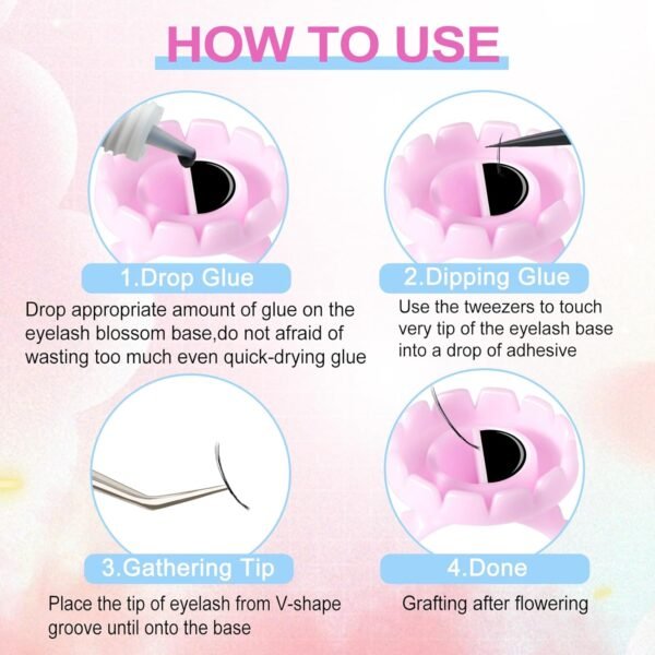 71Q0LDxA1XL._SL1500_.jpg NXJ INFILILA Glue Rings, 100PCS Disposable Plastic Glue Rings for Eyelash Extensions, Nail Art Tattoo Holder, Blossom Smart Cups for Eyelash Extension Supplies Pink