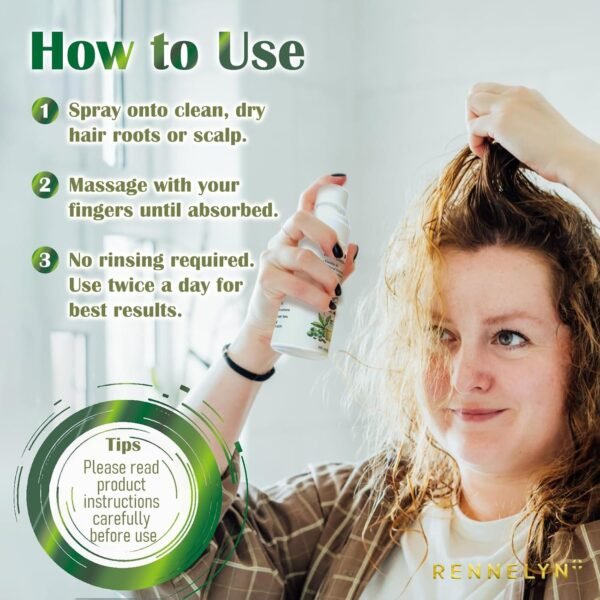 Natural Hair Growth Oil Spray: Rosemary Castor Batana Oil with Rice Water Lotion for Hair Thickening For Women 60ML