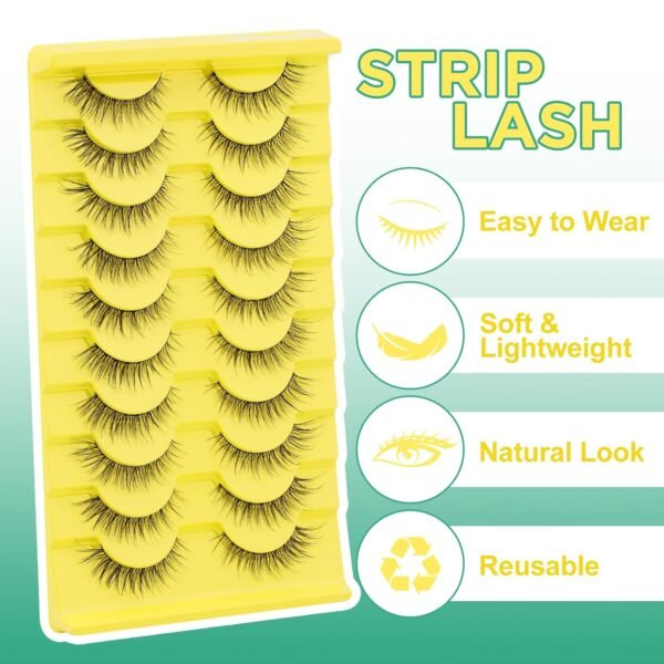 71Q2ZpA5QlL._SL1500_.jpg False Eyelashes Natural Look Strip Lashes Cat Eye Fake Eyelashes Soft False Lashes by GEMERRY, 10pairs