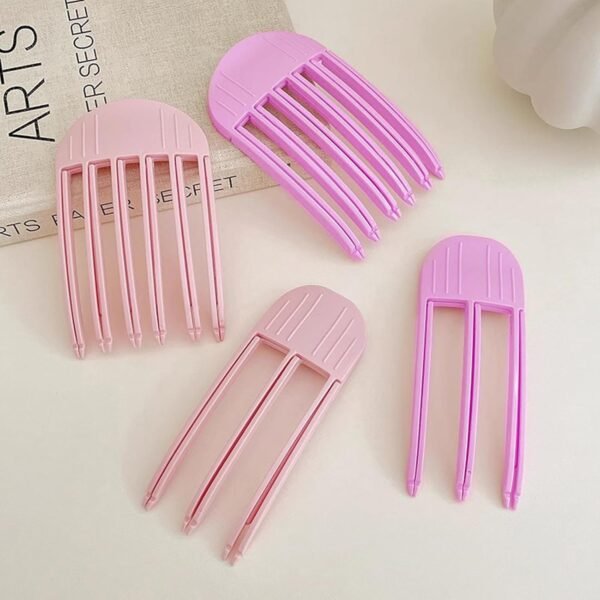 4Pcs Wind Shaping Styling Comb for Fluffy Bangs for Volume and Heatless Curls, Hair Volumizer Styling Tools Hair Lifting Essential for Women's Natural Voluminous Looks (Pink)