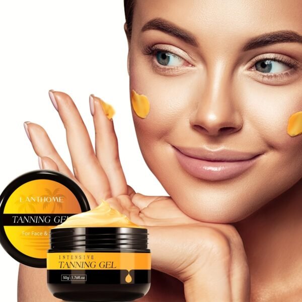 Intensive Tanning Gel for Face & Body, Sun-Kissed Haute Tan Enhancer w/Golden Glow, Natural Butter Balm, Fast Absorbing Outdoor Beauty Cream