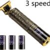 Hair Clippers for Men, Zero Gapped T-Blade Hair Trimmer with 3 Speed Adjustment LED Display, Rechargeable Cordless Grooming Kit for Men