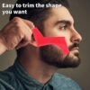 71QUlOxs4vL._SL1500_.jpg Beard Hairline Shaping Tool Kit for Men, Beard Shaping Tool Kit Beard Styling Cutting Hairline Grooming Red Plastic Beard Template Set