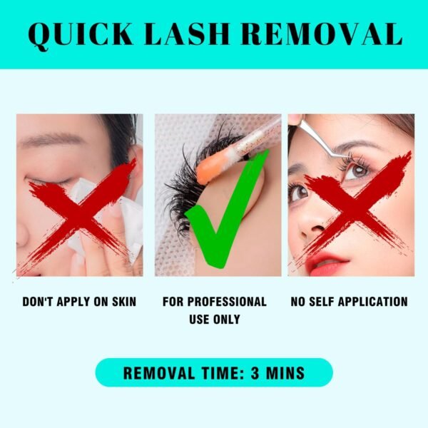 VAVALASH Lash Remover For Lash Extensions Eyelash Extension Cream Remover Low Irritation Cream Remover for Sensitive Skin Fast Dissolution Professional Eyelash Extensions Salon Use(15g)