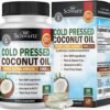 71QoNt6GGyL._AC_SL1500_.jpg Coconut Oil Capsules 2000mg - Organic Pure Extra Virgin Unrefined Cold Pressed MCT Rich & Non-GMO for Healthy Skin Nails Hair Growth Support Bloating Anti Aging Digestion - 120ct (2 Month Supply)