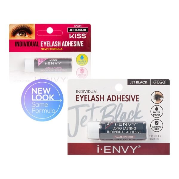 71R2f5Mdw9L._SL1500_.jpg i-Envy Semi-Permanent Lash Glue Adhesive for Individual Cluster Lashes & Lash Extension, Waterproof Strong Hold, Long-Lasting Up to 2 Weeks, Latex-Free, Perfect for Sensitive Eyes (Black, 3 Pack)