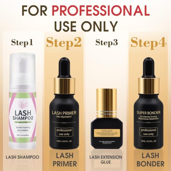 71R3QdnlWYL._SL1500_.jpg Lash Bonder and Primer Kit for Eyelash Extensions, Glue Accelerator Lash Sealant, Eyelash Extension Primer Protein Oil Remover, Adhesive Makeup Tools for Professional Use (15ml+15ml)