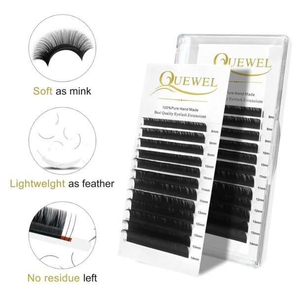 71R6HlD3i3S._SL1500_.jpg QUEWEL,Eyelash Extension Supplies 0.15 D Curl Mix-8-14mm Classic Individual Lash ExtensionsOptinal 0.03/0.05/0.07/0.10/0.15/0.20 C/D Single 8-25mm Mix 8-14mm 15-20mm 20-25mm(0.15 D MIX-8-14mm)