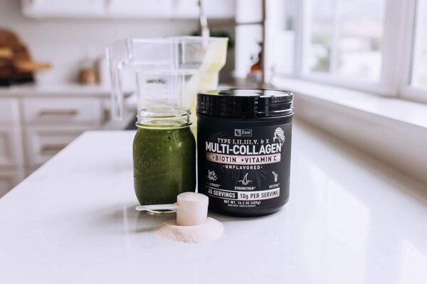 71RT4QlZnPS._AC_SL1500_.jpg Premium Multi Collagen Peptides Protein Powder (1, 2, 3, 5 & 10) with Vitamin C, Biotin, Hyaluronic Acid, for Hair Skin and Nails - Marine, Bovine, Chicken & Eggshell (Unflavored, 45 Servings)