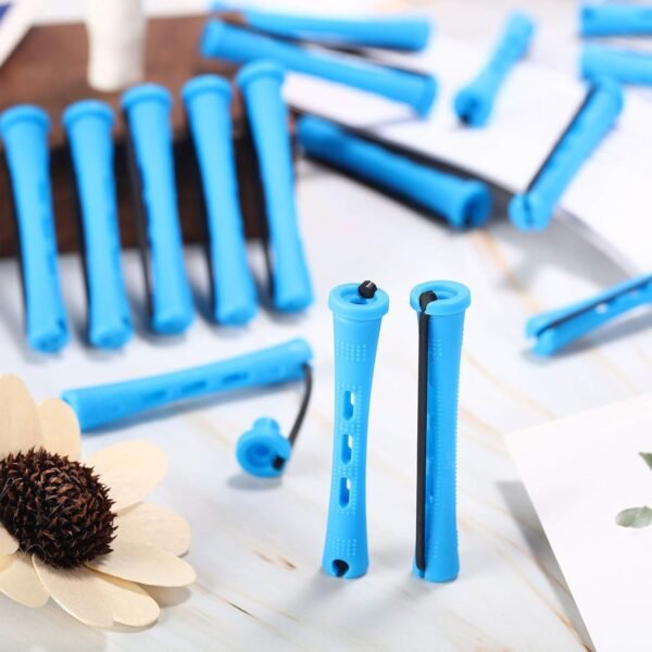 71RdlC2m34L._SL1500_.jpg WILLBOND 60 Pcs Perm Rods Natural Long Short Hair Perm Rods with Elastic Rubber Band Non Slip Plastic Perming Cold Wave Kit for Women Hairdressing Styling Tool(0.35 Inch,Blue)