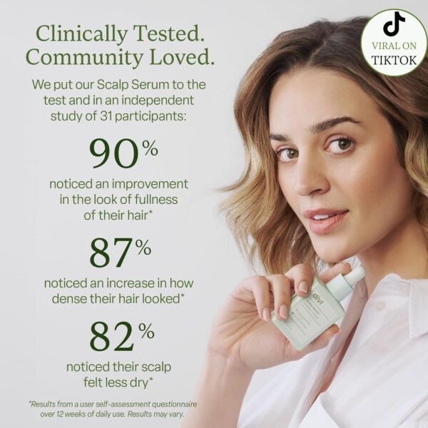 Divi Scalp Serum for Thinning Hair Clinically Tested, Nourishing Formula with Amino Acids, Caffeine & Rosemary Oil Promotes Healthy Scalp & Fuller-Looking Hair, Reduces Oil & Product Buildup