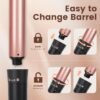 71Rlq665MLL._AC_SL1500_.jpg Bo'laiya 5 in 1 Curling Wand Set with Temperature Display, Curling Iron Set with 5 Interchangeable Ceramic Curling Wands, Instant Heat Up, Suitable for All Hair Types (Rose Gold)