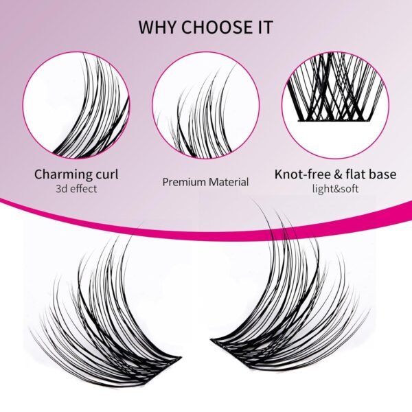 71RlvqizvXL._SL1500_.jpg Individual Lashes 144pcs D Curl Lash Clusters Mixed Length Individual Lash Extensions Cluster Lashes DIY Lash Extension Supplies Eyelash Clusters (F5-0.07D, 12-18mm)
